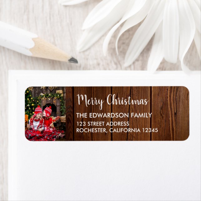 Create your own rustic wood family photo Christmas (Insitu)