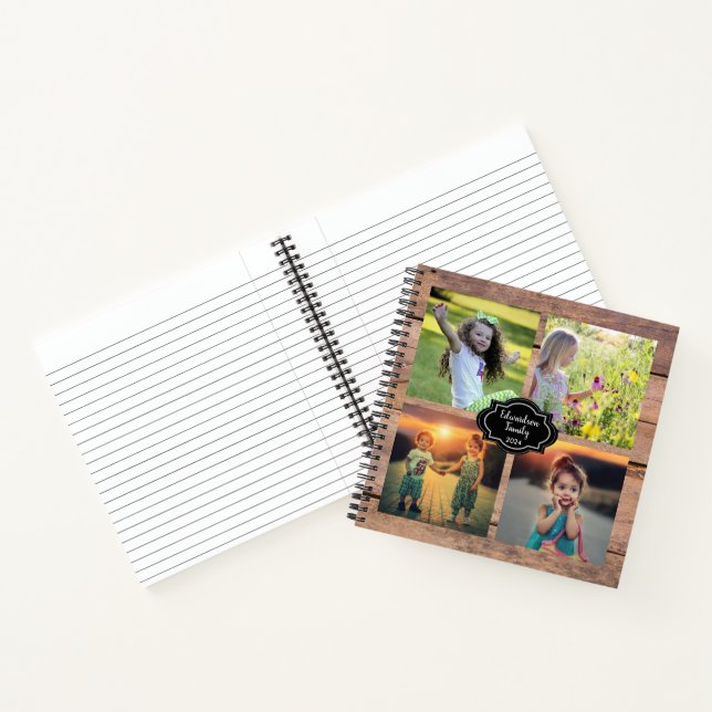 Create your own rustic wood family photo notebook (Inside)