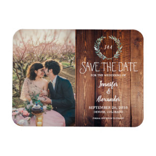 Create your own rustic wood monogram photo magnet