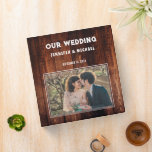 Create your own rustic wood photo country Wedding Binder<br><div class="desc">Rustic dark barn wood photo country wedding album.
You can add your own photo at the front to personalize the album and make it very personal and unique.
Add your own text at the front and add the spine.</div>