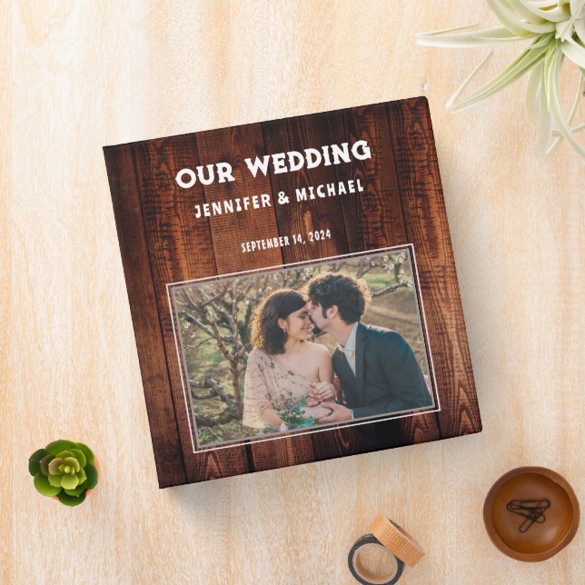 Create your own rustic wood photo country Wedding Binder (In Situ)