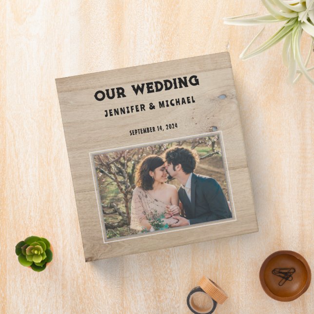 Create your own rustic wood photo country Wedding Binder (In Situ)