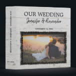 Create your own rustic wood photo wedding album 3  binder<br><div class="desc">Rustic barn wood photo Wedding album 3 ring binder.
You can add your own photo at the front to personalize the album and make it very personal and unique.
Add your own text at the front and add the spine.</div>