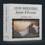 Create your own rustic wood photo wedding album 3  binder<br><div class="desc">Rustic barn wood photo Wedding album 3 ring binder.
You can add your own photo at the front to personalize the album and make it very personal and unique.
Add your own text at the front and add the spine.</div>