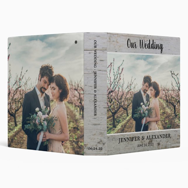 Create your own rustic wood photo wedding album binder (Background)