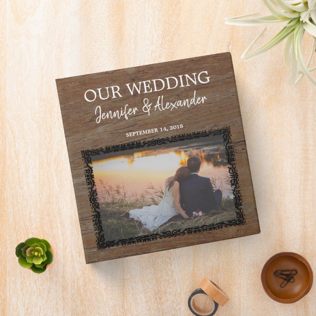 Create your own rustic wood photo wedding album binder (In Situ)