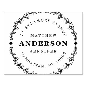 Create Your Own Rustic Wreathed Return Address Rubber Stamp