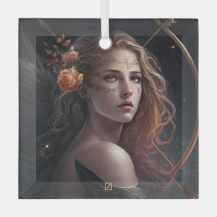 Create Your Own Sagittarius Zodiac Goddess Glass Ornament