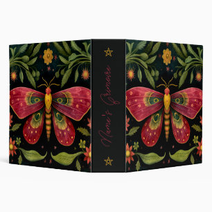 Create Your Own Scarlet Red Floral Garden Moth Binder