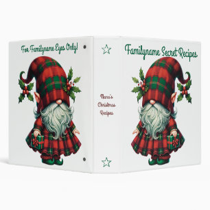 Create Your Own Scottish Christmas Plaid Gnome Binder
