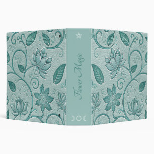 Create Your Own Seafoam Teal Lotus Vintage Floral Binder