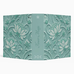 Create Your Own Seafoam White Lotus Vintage Floral Binder