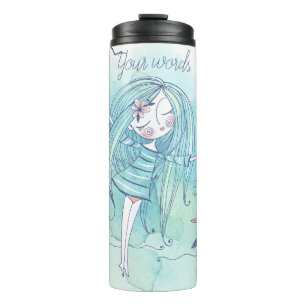 Create Your Own Seaside Girl I Want to Fly Thermal Tumbler
