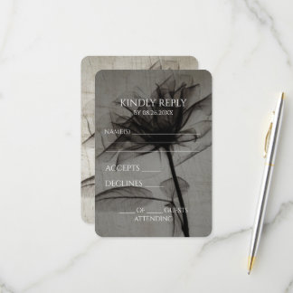 Create Your Own Sepia Vintage X-Ray Flower Closeup RSVP Card