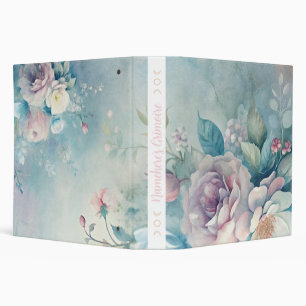 Create Your Own Shabby Chic Blue Pink White Roses Binder