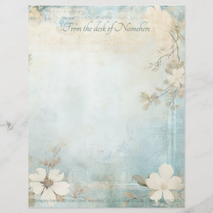 Create Your Own Shabby Chic Dogwood Blossoms Letterhead