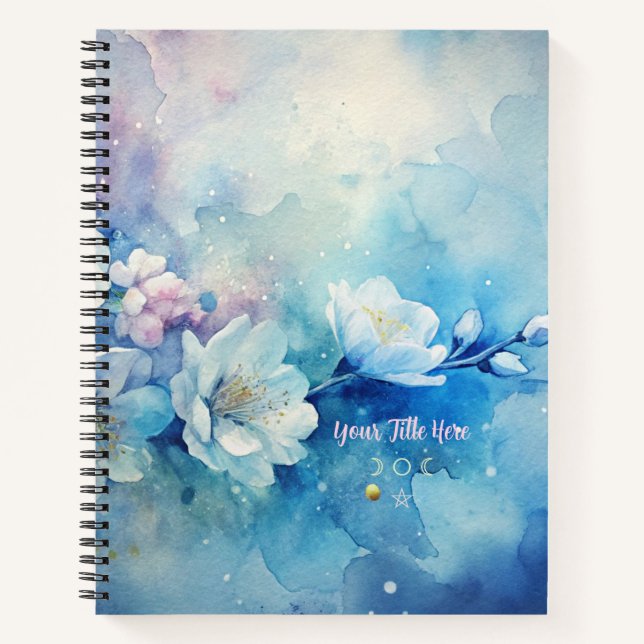 Create Your Own Shabby Chic Misty White Tea Roses Notebook (Front)