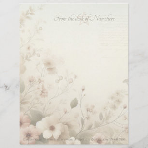 Create Your Own Shabby Chic Pink White Cosmos Letterhead