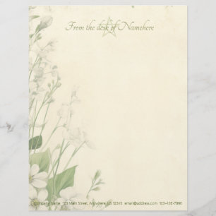 Create Your Own Shabby Chic Spring Daisies Floral Letterhead