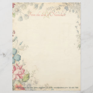 Create Your Own Shabby Chic Victorian Wildflowers Letterhead