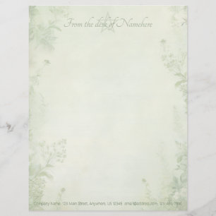Create Your Own Shabby Chic Whildflowers Greenery Letterhead