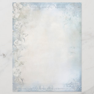 Create Your Own Shabby Chic White Carnations Letterhead