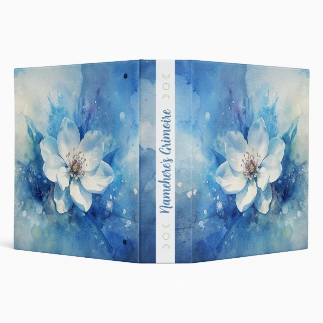 Create Your Own Shabby Chic White Tea Rose Blue Binder (Background)