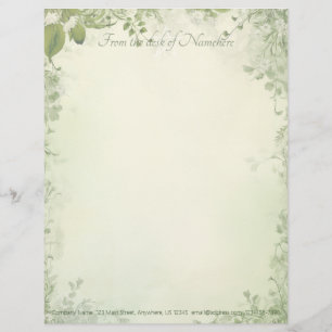 Create Your Own Shabby Chic Wildflower Vine Letterhead