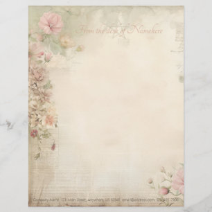 Create Your Own Shabby Chic Wildflowers Ephemera Letterhead