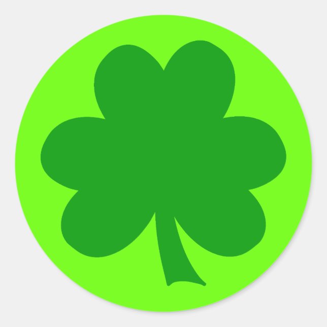 Create Your Own Shamrock St Patricks Day Classic Round Sticker (Front)