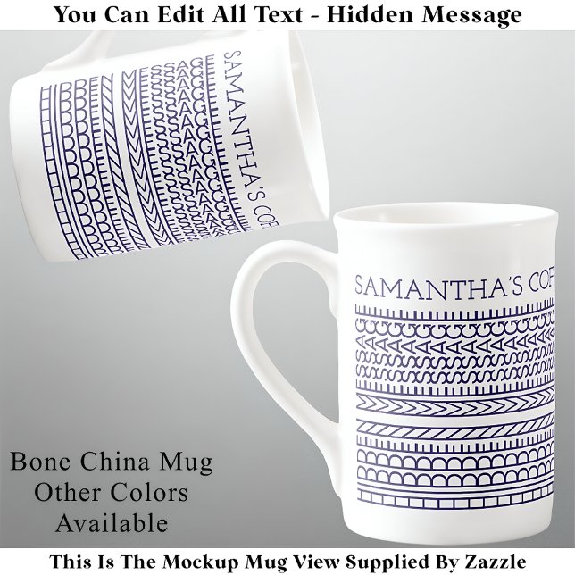 Create Your Own Short Hidden Message 148BW Novelty Bone China Mug (Creator Uploaded)