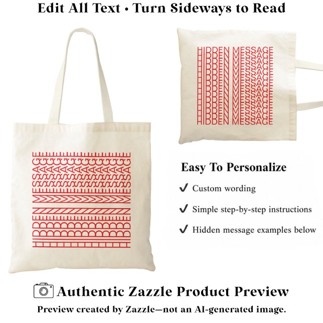 Create Your Own Short Hidden Message 148R Novelty Tote Bag (Creator Uploaded)