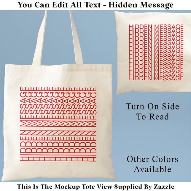 Create Your Own Short Hidden Message 148R Novelty Tote Bag (Creator Uploaded)