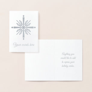 Create Your Own Silver Foil Ornate Snowflake Card
