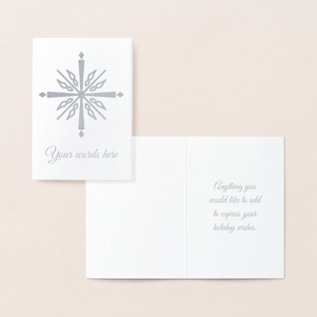 Create Your Own Silver Foil Ornate Snowflake Card (Display)