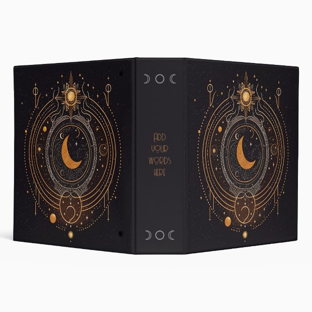 Create Your Own Silver & Gold Celestial Lunar Binder (Background)