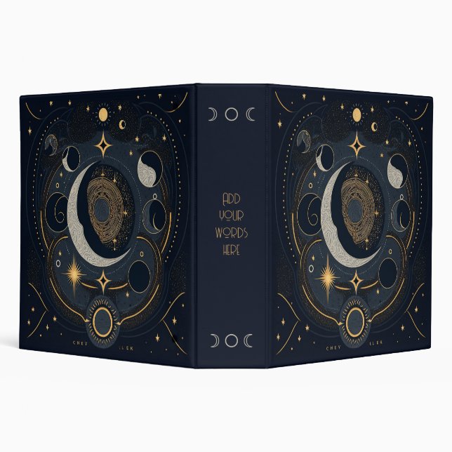 Create Your Own Silver & Gold Celestial Lunar Binder (Background)