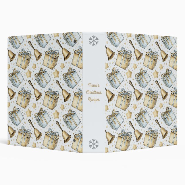 Create Your Own Silver & Gold Presents & Bells Binder (Background)