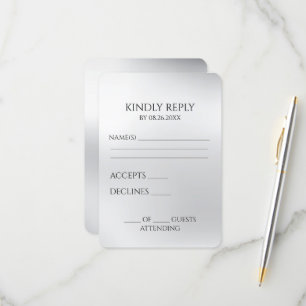 Create Your Own Silver Grey RSVP Card