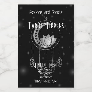 Create Your Own Silver Lotus Moon Dreamcatcher Wine Label