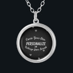 Create Your Own Silver Plated Necklace<br><div class="desc">Add some custom text to personalize this product or redesign the item entirely from scratch by replacing the image shown with one of your own. Visit Love Stuff on Zazzle to view our entire collection of custom gifts, party supplies and favours, Valentine’s Day cards and candy, personalized jewellery and more....</div>