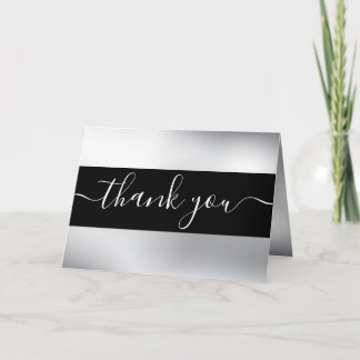 Create Your Own Silver Smudge Minimalist Thank You Card