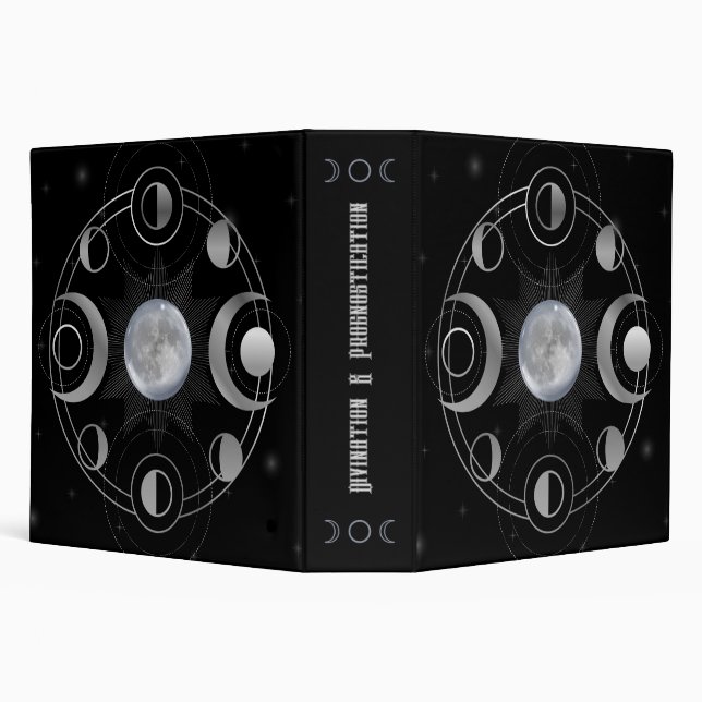 Create Your Own Silver Triple Moon Phases Tarot Binder (Background)