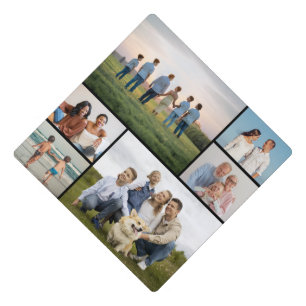 Create Your Own Simple 6 Photo Collage Graduation Cap Topper
