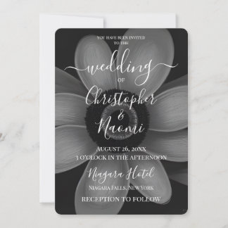 Create Your Own Simple B&W Retro Flower Invitation