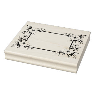 Create Your Own Simple Blossoms Flower Frame Rubber Stamp