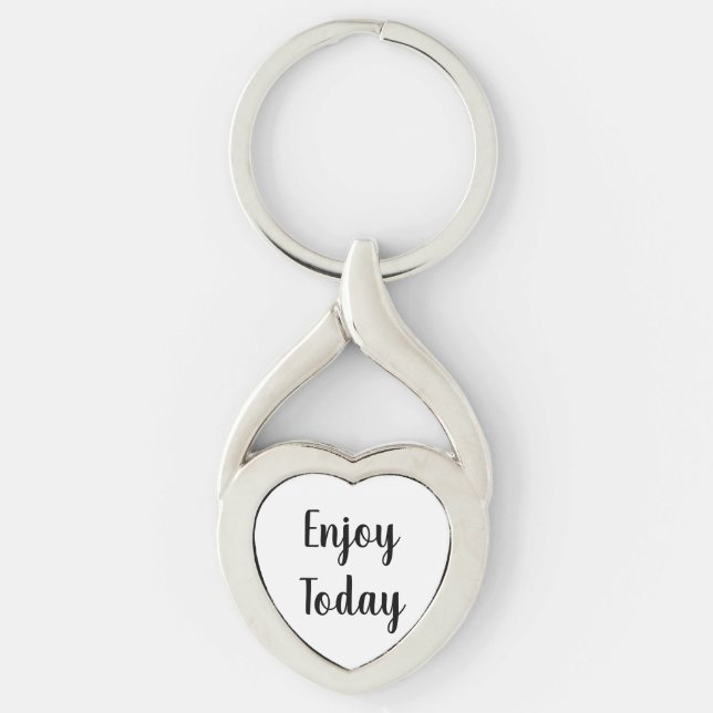Create Your Own Simple Brand Promotion Heart  Keychain (Front)