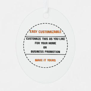 Create Your Own Simple Brand Promotion Metal Ornament