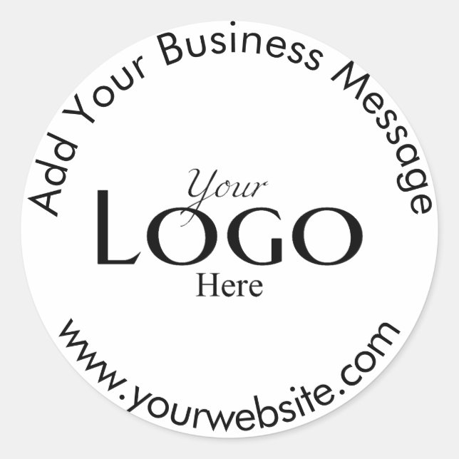 Create Your Own Simple Business Logo Classic Round Sticker (Front)