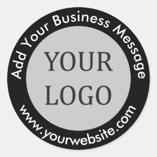 Create Your Own Simple Business Logo  Classic Round Sticker